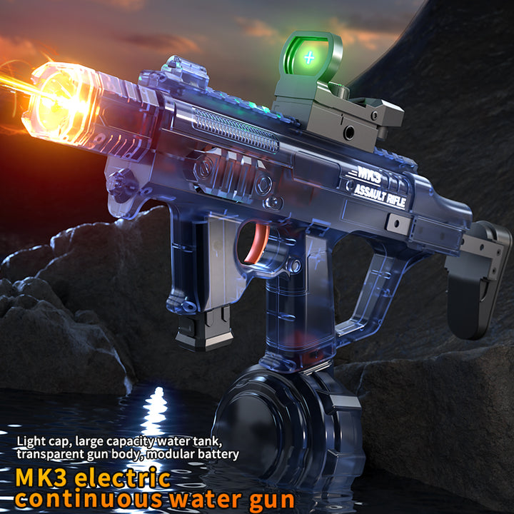 Elektrická vodní pistole MK3 - dostřel 8-10 m, 270 ml zásobník, 800 mAh baterie
