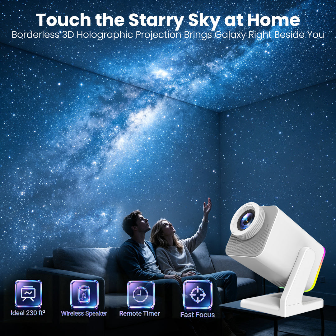 Nanxin dynamický 3D projektor galaxie SK11 – 60 scén, RGB světlo a Bluetooth reproduktor