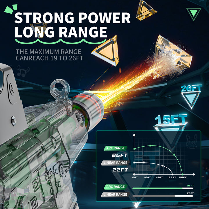 BATTLE Elektrická vodní pistole AK47 – světelné efekty, dostřel 8–10 m, 270 ml zásobník