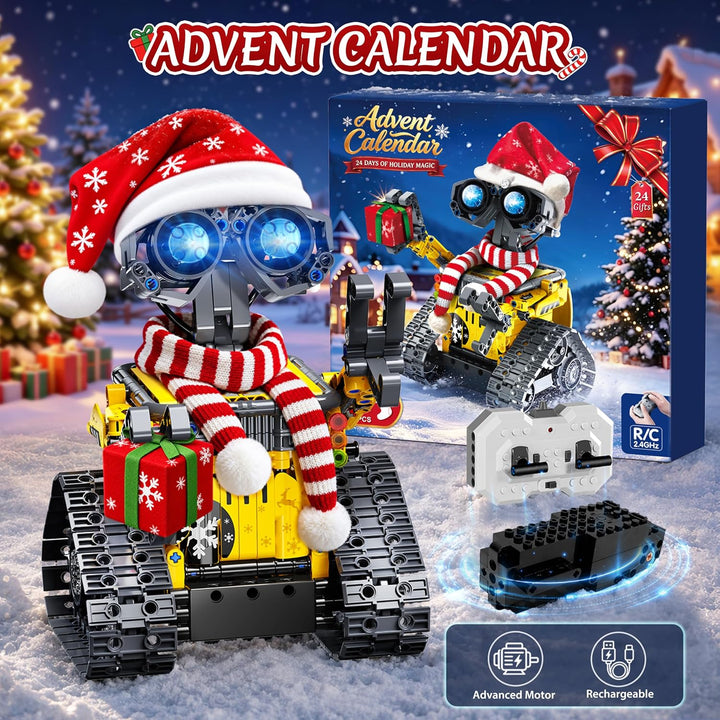 HOGOKIDS Adventní kalendář 2026 – vánoční RC robot, 483 dílků, ovládání ovladačem i aplikací