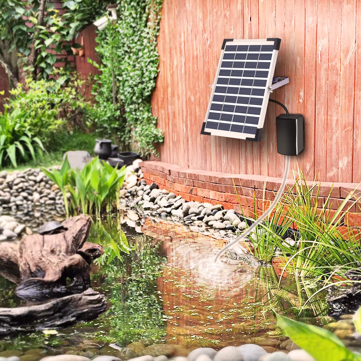 Fapiere Solární provzdušňovač jezírka AP206 – 2400 mAh baterie, 2 režimy, 5 W panel