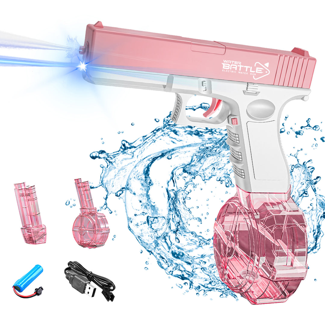 GLOCK Elektrická vodní pistole pro děti | Dlouhý dostřel, 2 zásobníky, automatické střílení