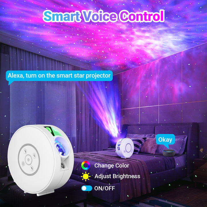 Projektor galaxie a noční oblohy – 6 kazet se snímky, Bluetooth reproduktor, ovládání pomocí aplikace