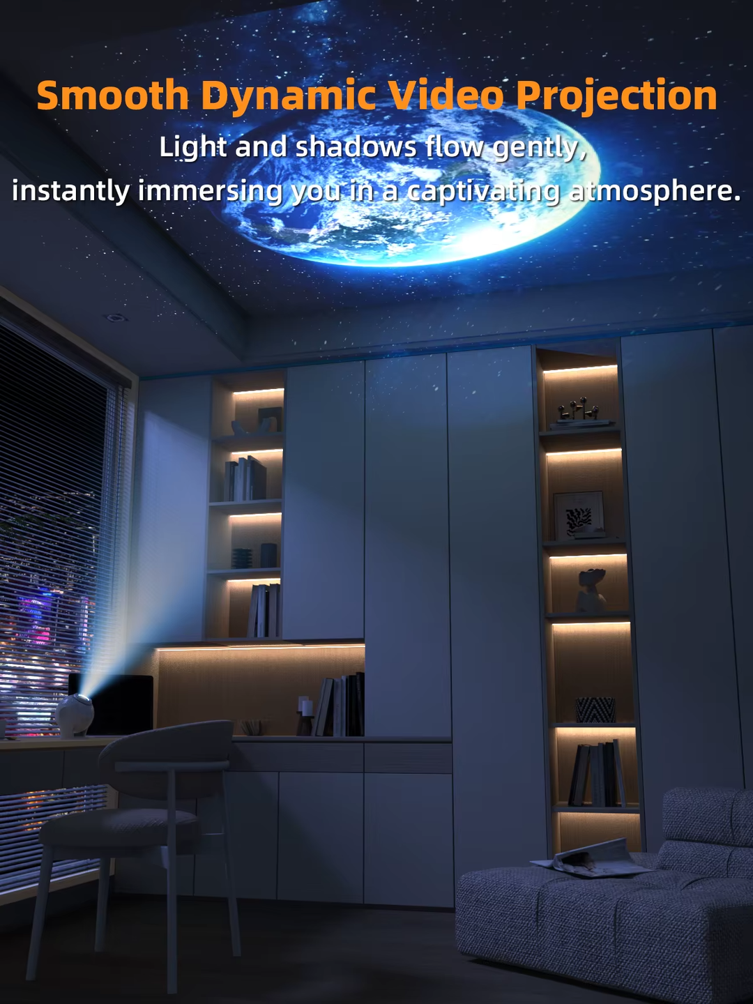 Bolong Dynamický projektor galaxie BL‑VP03 – 100 vestavěných scén, zvuk a dálkové ovládání