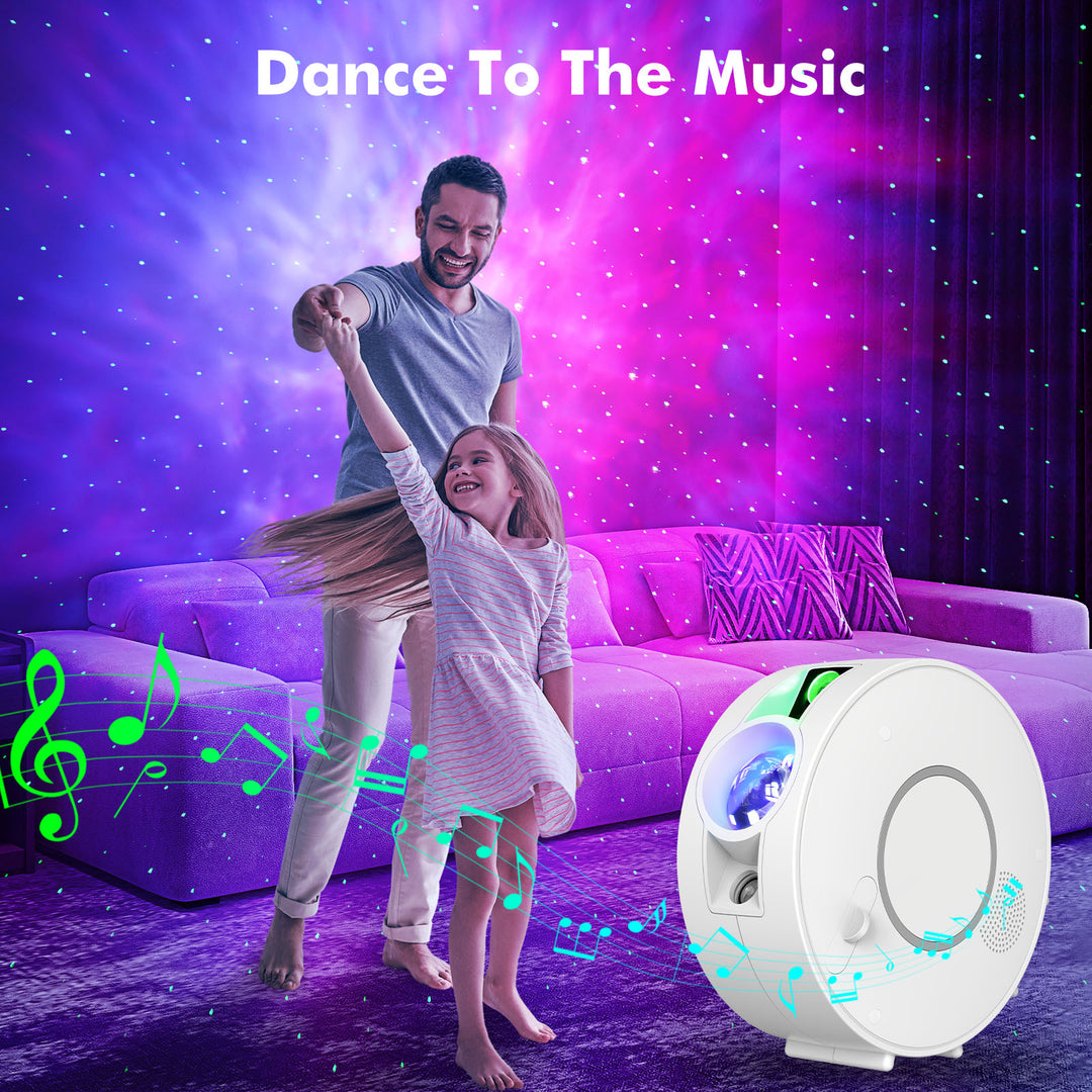 Projektor galaxie a noční oblohy – 6 kazet se snímky, Bluetooth reproduktor, ovládání pomocí aplikace