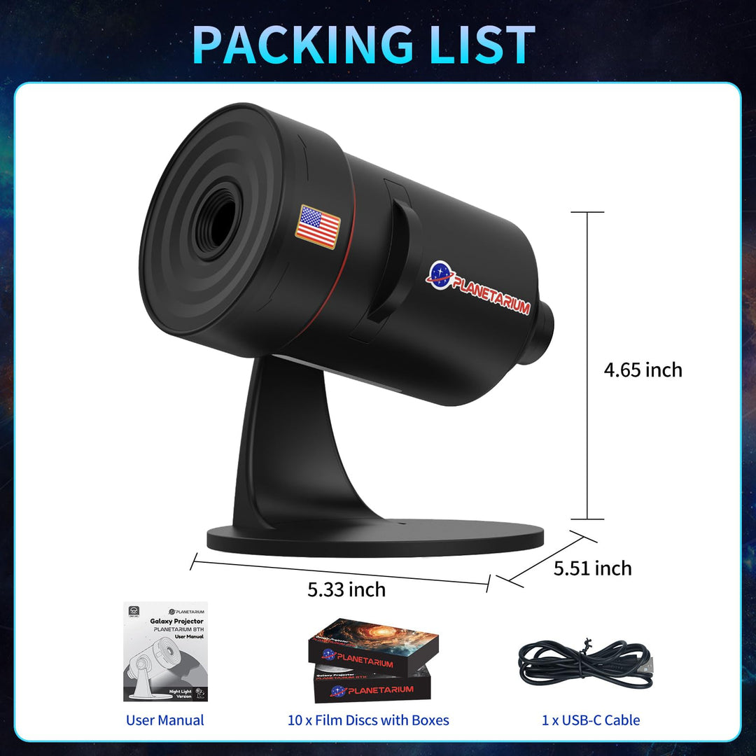 Projektor galaxie s funkcí meteoritu (8. generace) - 10 kazet se snímky ve 4K kvalitě