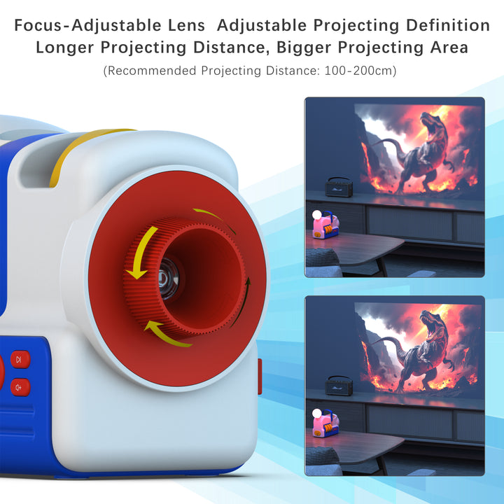 Dětský projektor pohádek a příběhů - 4 tematické sady projekcí, zvuky a noční světlo