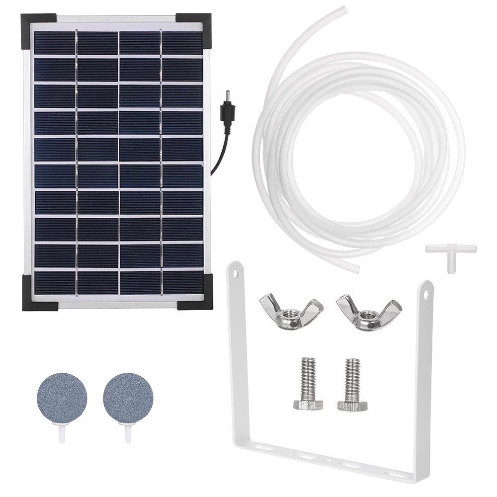 Fapiere Solární provzdušňovač jezírka AP206 – 2400 mAh baterie, 2 režimy, 5 W panel