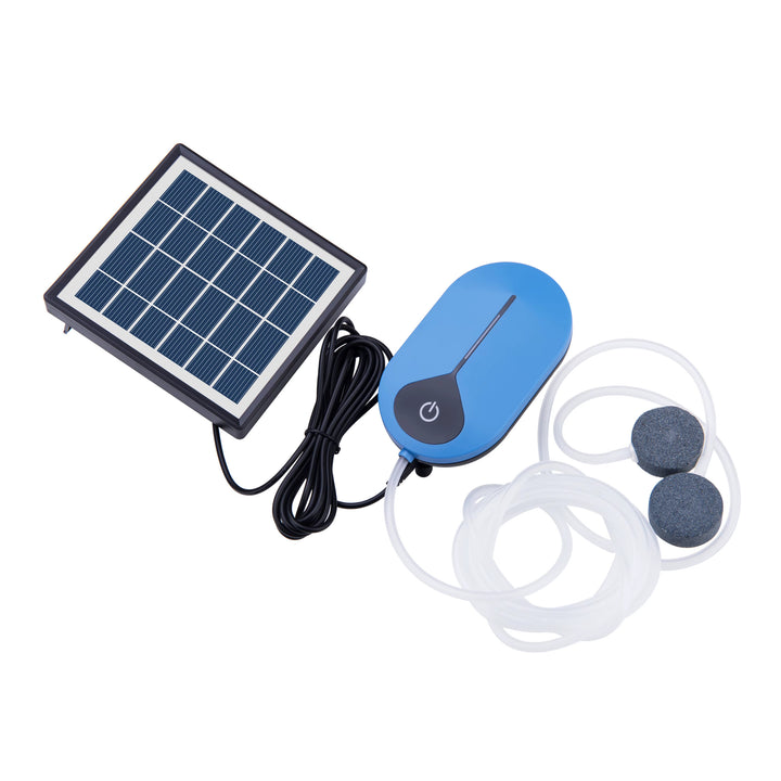Solární provzdušňovač jezírka AP008 – 3600 mAh baterie, 3 režimy provozu, 1,5 W panel