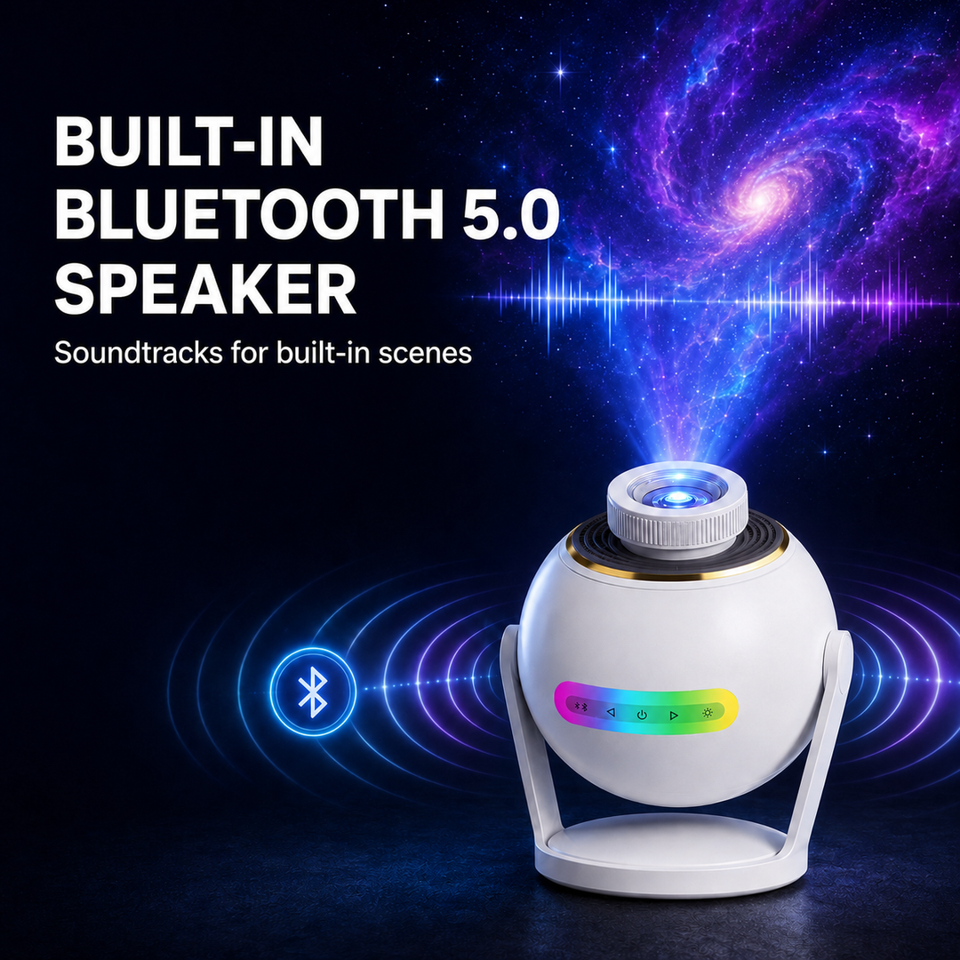 Nanxin Dynamický 3D projektor galaxie SK19 – 60 video scén, Bluetooth reproduktor a dálkové ovládání