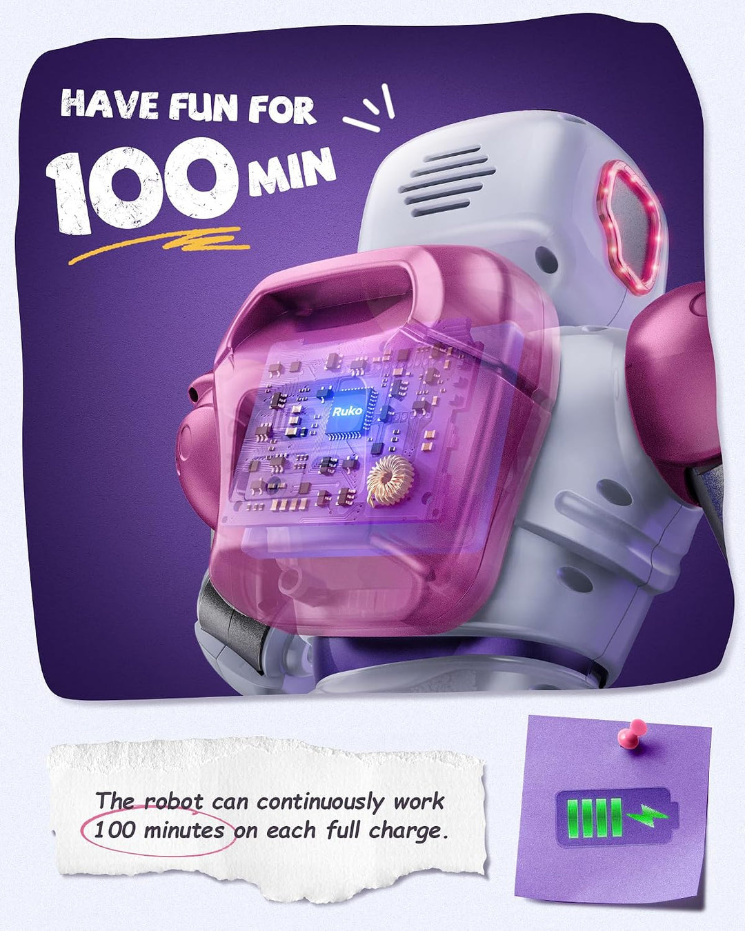 Ruko 1088 Carle – velký programovatelný robot pro děti s aplikací a hlasovým ovládáním