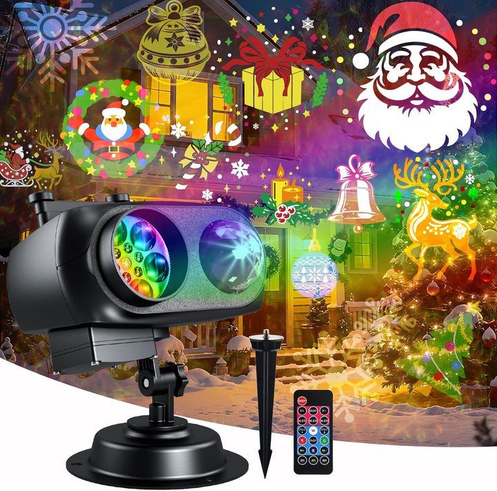 MOSSNDAR Venkovní projektor s motivy – 12 filmů, 10 efektů mořských vln, dálkové ovládání