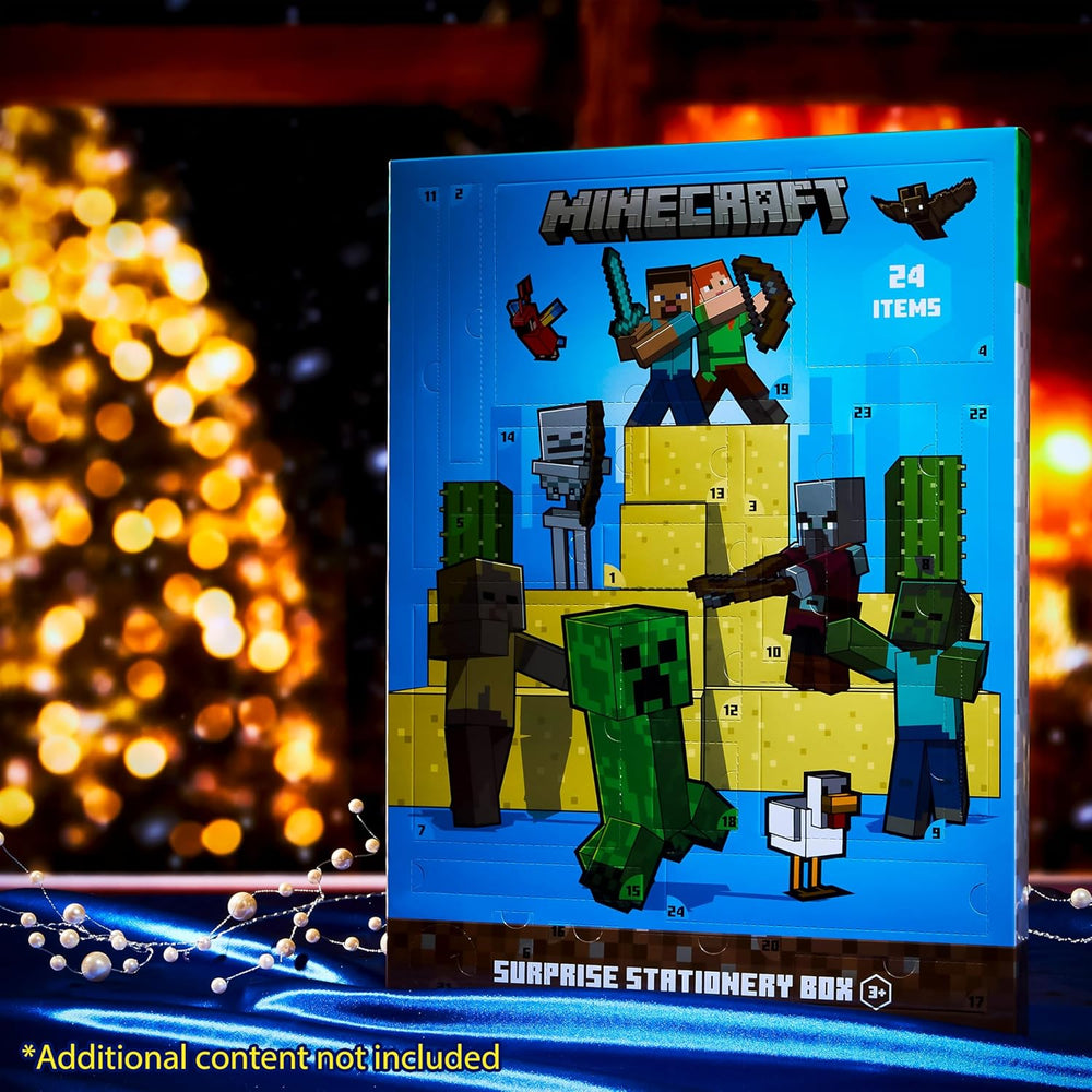 Minecraft Adventní kalendář 2025 – školní potřeby a doplňky (Creeper)