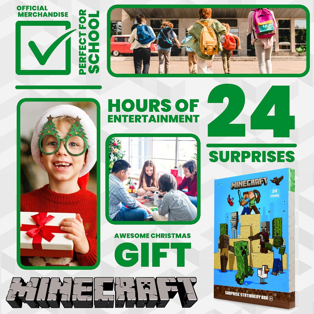 Minecraft Adventní kalendář 2025 – školní potřeby a doplňky (Creeper)