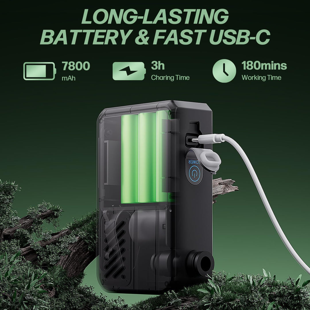 Mytrix Přenosná kempingová sprcha – vysoký tlak vody 10 l/min, 7800 mAh a 4 režimy proudu, černá