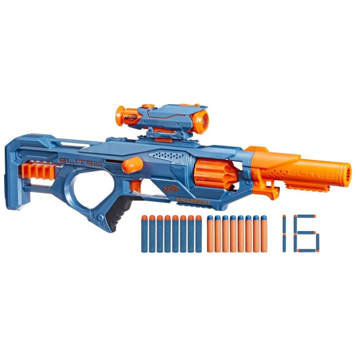 NERF Elite 2.0 Eaglepoint RD-8 – blaster s bubnovým zásobníkem, zaměřovačem a 16 šipkami