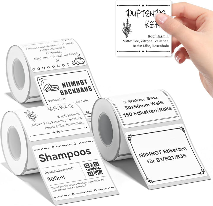 Niimbot náhradní samolepící štítky pro tiskárny B21, B21S, B1, B3S, 50 x 50 mm, 150 ks/role