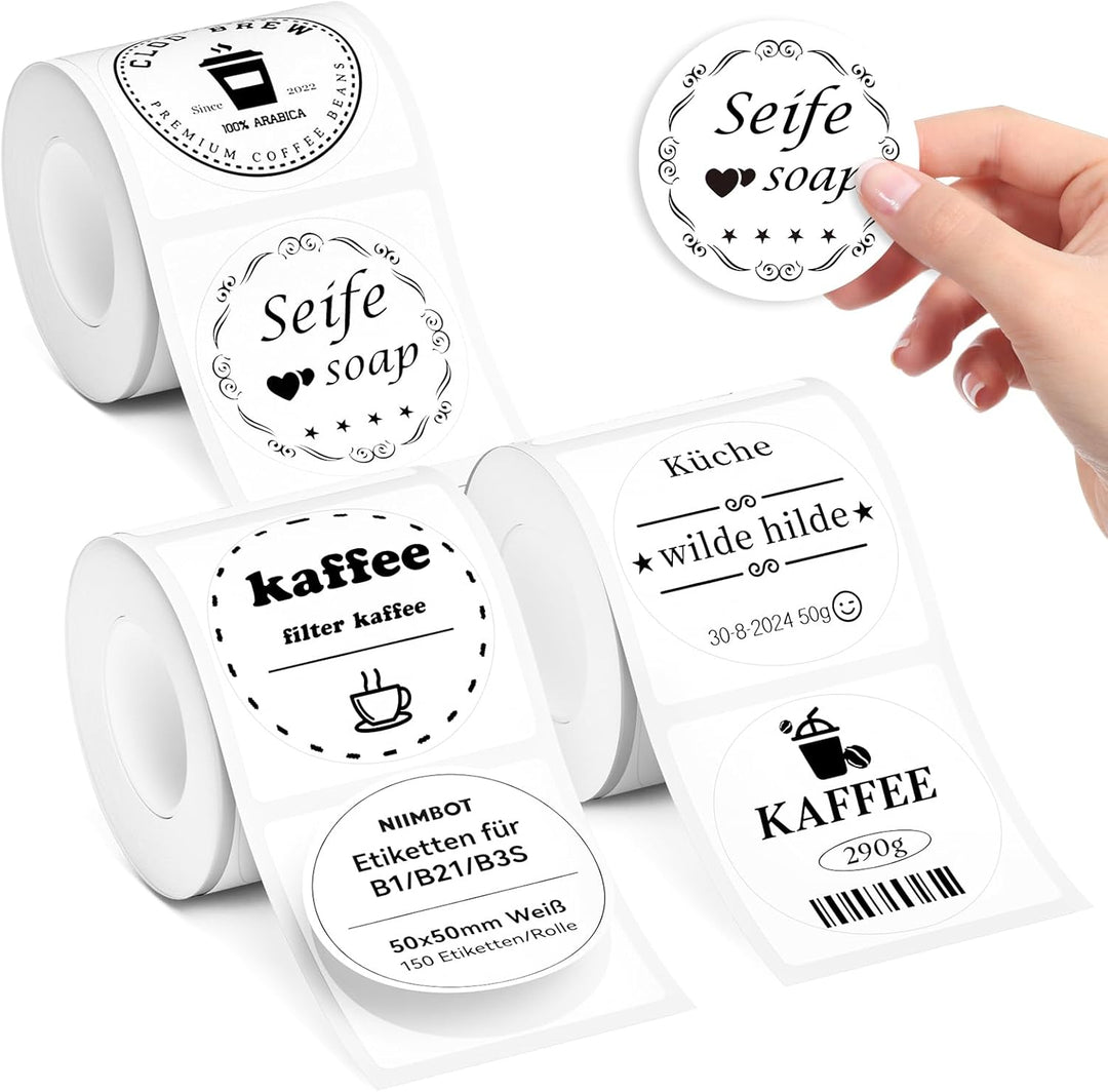 Niimbot náhradní samolepící štítky pro tiskárny B21, B21S, B1, B3S, 50x50mm, kulaté, multipack