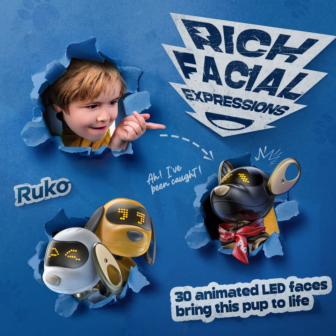 Ruko 18011 Inteligentní robotický pes s LED výrazy a dálkovým ovládáním