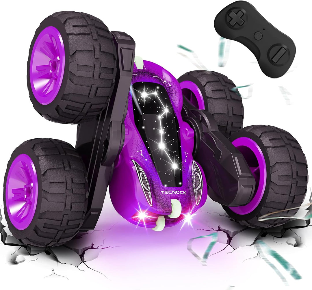 Tecnock RC Kaskadérské auto s 360° otočkami a LED světly, fialová