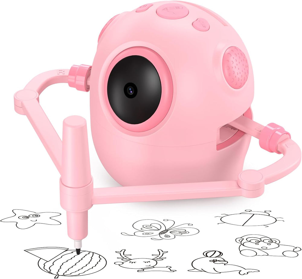 Thinkaroo Kreslící a vzdělávací robot pro děti, 150 karet, růžová