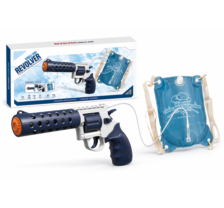 Elektrická vodní pistole REVOLVER - 1,2L zásobník, 6–8m dostřel, automatické střílení