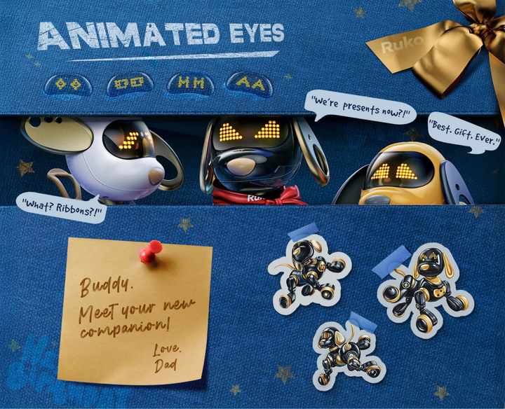 Ruko 18011 Inteligentní robotický pes s LED výrazy a dálkovým ovládáním
